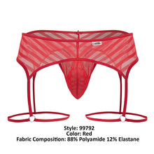 Load image into Gallery viewer, CandyMan 99792 Mesh Garter Thongs Color Red