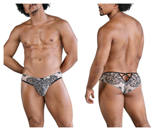 CandyMan 99830 Lace Briefs Color Nude-Black