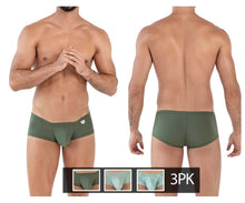 Load image into Gallery viewer, Clever 229934 3PK Australian Latin Trunks Color Olive Green-Dark Green-Green