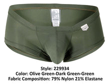 Load image into Gallery viewer, Clever 229934 3PK Australian Latin Trunks Color Olive Green-Dark Green-Green