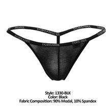 Load image into Gallery viewer, Doreanse 1330-BLK Ribbed Modal T-thong Color Black