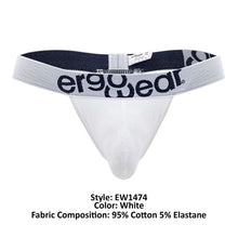 Load image into Gallery viewer, ErgoWear EW1474 MAX COTTON Thongs Color White