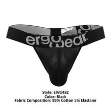 Load image into Gallery viewer, ErgoWear EW1482 MAX COTTON Thongs Color Black