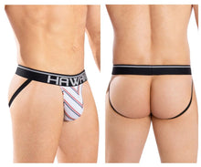 Load image into Gallery viewer, HAWAI 42052 Lines Athletic Jockstrap Color White