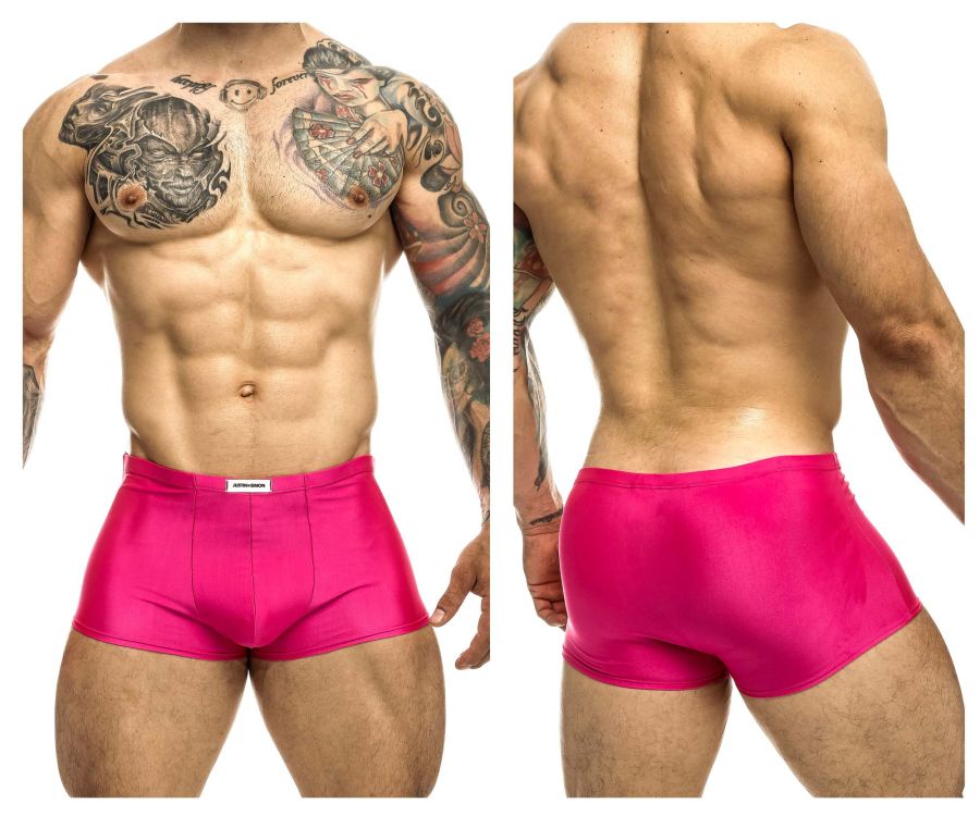 JUSTIN+SIMON XSJ08 Classic Trunks Color Hot Pink