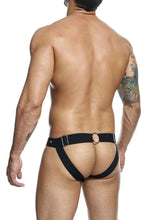 Load image into Gallery viewer, MaleBasics DMBL04 DNGEON Peakaboo Jockstrap Color Black