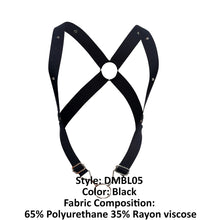 Load image into Gallery viewer, MaleBasics DMBL05 DNGEON Crossback Harness Color Black