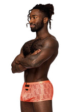 Load image into Gallery viewer, Male Power 125-284 Rude Awakening Cheeky Cutout Short Color Neon Orange