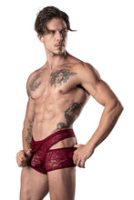Load image into Gallery viewer, Male Power 126-289 Lucifer Cut Out Short Color Burgundy