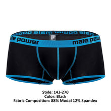 Load image into Gallery viewer, Male Power 143-270 Casanova Uplift Mini Short Color Black