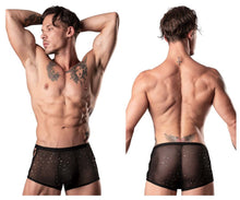 Load image into Gallery viewer, Male Power 147-288 Show Stopper Mini Short Color Silver Mesh Dot