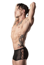 Load image into Gallery viewer, Male Power 147-288 Show Stopper Mini Short Color Silver Mesh Dot