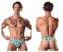 Load image into Gallery viewer, Male Power 237-292 Cut It Out Cut Out Thong Color Blue-Green-White