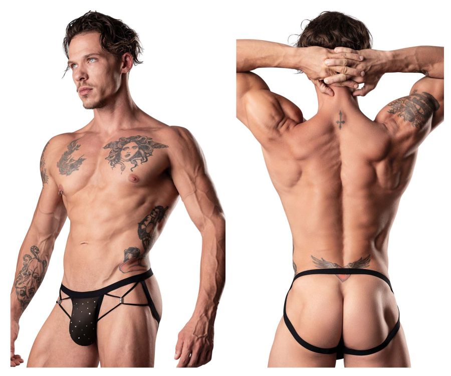 Male Power 384-288 Show Stopper Jock Color Silver Mesh Dot