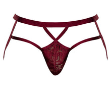 Load image into Gallery viewer, Male Power 394-289 Lucifer Strappy Jock Color Burgundy