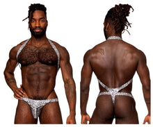 Load image into Gallery viewer, Male Power 404-282 S-naked Shoulder Sling Harness Thong Color Silver-Black