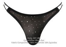 Load image into Gallery viewer, Male Power 407-288 Show Stopper Thong Color Silver Mesh Dot