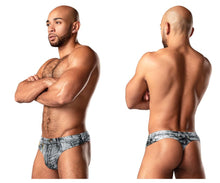 Load image into Gallery viewer, Male Power 440-286 Dirty Denim Thong Color Denim Print