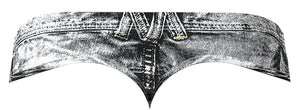 Male Power 440-286 Dirty Denim Thong Color Denim Print