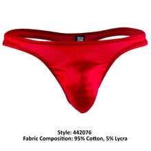 Load image into Gallery viewer, Male Power 442076 Satin Lycra Bong Thong Color Red