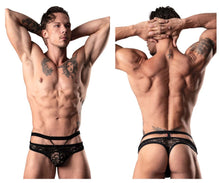 Load image into Gallery viewer, Male Power 446-289 Lucifer Cut Out Strappy Thong Color Black