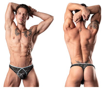 Load image into Gallery viewer, Male Power 461-290 Marble Mesh Mini Thong Color Black