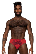 Load image into Gallery viewer, Male Power 492-280 Sassy Lace Bikini Solid Pouch Color Red