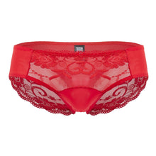 Load image into Gallery viewer, Male Power 492-280 Sassy Lace Bikini Solid Pouch Color Red