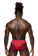 Load image into Gallery viewer, Male Power 492-280 Sassy Lace Bikini Solid Pouch Color Red