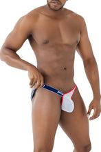 Load image into Gallery viewer, PPU 2308 One Side Mesh Jockstrap Color Blue