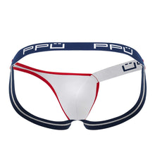 Load image into Gallery viewer, PPU 2308 One Side Mesh Jockstrap Color Blue