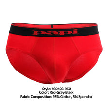 Load image into Gallery viewer, Papi 980403-950 3PK Cotton Stretch Brief Color Red-Gray-Black