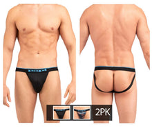 Load image into Gallery viewer, Papi UMPA006 2PK Jockstrap Color Black-Blue