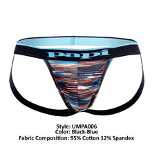 Load image into Gallery viewer, Papi UMPA006 2PK Jockstrap Color Black-Blue