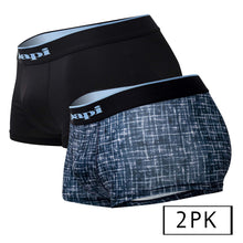 Load image into Gallery viewer, Papi UMPA048 2PK Microflex Brazilian Trunks Color Blue-Texture