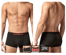 Load image into Gallery viewer, Papi UMPA048 2PK Microflex Brazilian Trunks Color Red-Graphic