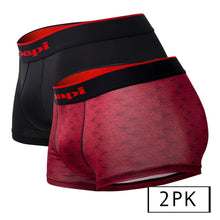 Load image into Gallery viewer, Papi UMPA048 2PK Microflex Brazilian Trunks Color Red-Graphic