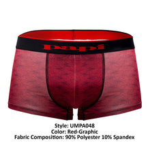 Load image into Gallery viewer, Papi UMPA048 2PK Microflex Brazilian Trunks Color Red-Graphic