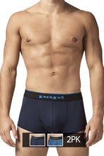 Load image into Gallery viewer, Papi UMPA048 2PK Microflex Brazilian Trunks Color Teal-Graphic