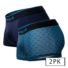 Load image into Gallery viewer, Papi UMPA048 2PK Microflex Brazilian Trunks Color Teal-Graphic