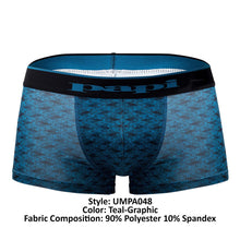 Load image into Gallery viewer, Papi UMPA048 2PK Microflex Brazilian Trunks Color Teal-Graphic