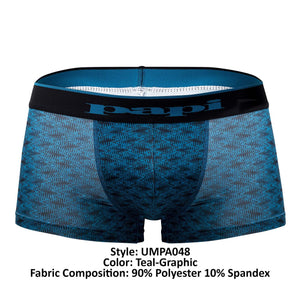 Papi UMPA048 2PK Microflex Brazilian Trunks Color Teal-Graphic