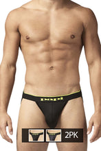 Load image into Gallery viewer, Papi UMPA049 2PK Microflex Jockstrap Color Charcoal-Leopard