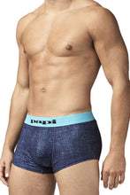 Load image into Gallery viewer, Papi UMPA050 Fashion Microflex Brazilian Trunks Color Blue Pixel Print