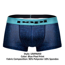 Load image into Gallery viewer, Papi UMPA050 Fashion Microflex Brazilian Trunks Color Blue Pixel Print