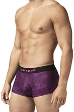 Load image into Gallery viewer, Papi UMPA050 Fashion Microflex Brazilian Trunks Color Purple Pixel Print