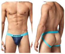 Load image into Gallery viewer, Papi UMPA051 Fashion Microflex Brazilian Jockstrap Color Blue Pixel Print