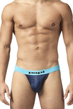 Load image into Gallery viewer, Papi UMPA051 Fashion Microflex Brazilian Jockstrap Color Blue Pixel Print