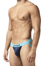 Load image into Gallery viewer, Papi UMPA051 Fashion Microflex Brazilian Jockstrap Color Blue Pixel Print