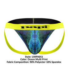 Load image into Gallery viewer, Papi UMPA051 Fashion Microflex Brazilian Jockstrap Color Ocean Multi Print